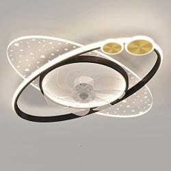 CATA-MEDICA Ceiling Fan with Light 3-Speed Timing Flush Mount Lighting Fixtures Acrylic 3-Color Fan Lamp 48W Nordic Remote Control Ceiling Light with Fan for Indoor Living Bed Room Small Space
