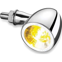 Kuryakyn 2552 Motorcycle Lighting Accessory: Kellermann Bullet 1000 PL, Front LED Running/Turn Signal/Blinker Light, White/Amber, Chrome, Pack of 1