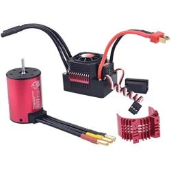 Vehicles-OCS 3650 Sensorless BRUSHLESS 2300KV Waterproof Motor & 45A ESC with RC Heatsink Cover Combo Set for 1:10 RC Cars