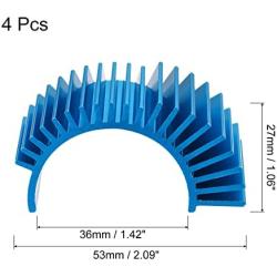 MECCANIXITY Motor Heat Sink Cooling Fins Aluminum 36mm Dia Sky Blue Purple for Motor 4pcs