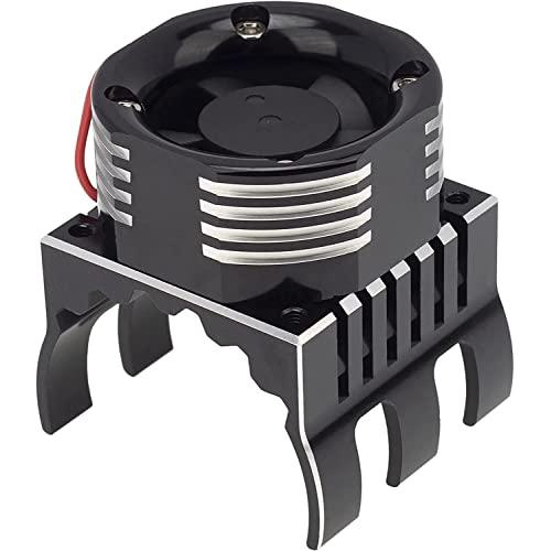 RC Motor Heatsink with 21000RPM Cooling Fan, 42mm Motor Radiator with RGB Light Brushless Engine Motor Heat Sink for 1/8 1/10 Car Truck Buggy SCX10, Tamiya ARRMA Axial TRAXXAS RC Car 4274 4268 Motor