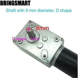 Bringsmart 12V 16rpm DC Worm Gear Motor 70kg.cm High Torque Turbine Electric Gearbox Motor Self-Locking Reversed Mini Engine Geared Motor for DIY Robot Door Lock Curtain Machine (12V 16rpm)