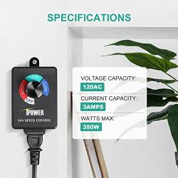 iPower 2-pack Exhaust Fan Variable Speed Adjuster For Duct Inline Fan Vent Blower HVAC Speed Controller, 350W