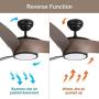 Vent de plafond moderne noir 52 pouces, intérieur/extérieur, avec lumière LED dimmable télécommandée, moteur DC silencieux inversible, idéal pour ferme, salon, chambre, cuisine. Vent de plafond moderne noir 52 pouces, intérieur/extérieur, avec lumière LED dimmable télécommandée, moteur DC silencieux inversible, idéal pour ferme, salon, chambre, cuisine.