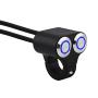 Handlebar Controller Switch Assembly,7/8inch 22mm Motorcycle Handlebar Switch Headlight Brake Fog Light ON/Off with Indicator Light (Blue Self-Locking)