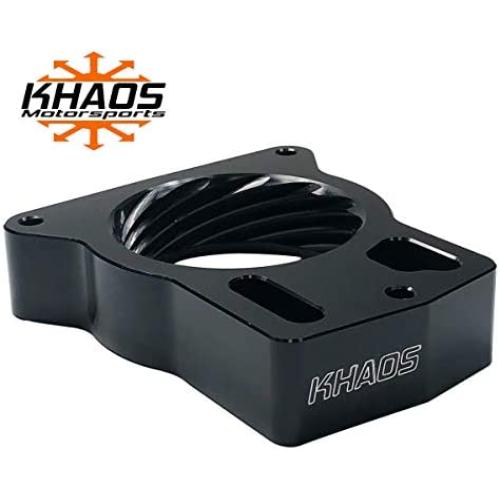 Khaos Motorsports Anodized Black Helix Throttle Body Spacer Chevy Silverado GMC Sierra 1999-2007 4.8 5.3 6.0