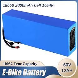 Wnicek 60V 12AH Electrical Bike Battery Pack 12000mAh Li-ion Battery Suitable for 500W 750W 1000W 1200W 1500W 1800W 2000W Motor for Electrical Motorcycle Mopeds Golf Carts Scooter