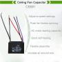 LONYE 5 Wire Ceiling Fan Capacitor Replacement for New Tech CBB61 250VAC 50/60 Hz 4.5 + 5 + 6μf