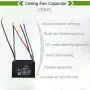 LONYE 5 Wire Ceiling Fan Capacitor Replacement for New Tech CBB61 250VAC 50/60 Hz 4.5 + 5 + 6μf