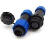 SD13 3pin Waterproof Connector, 5A 380V High Voltage Electronic IP68 LED Power 3pin Circular Connector Plug(Male)-Socket(Female)(3PIN, Direct Plug)