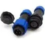 SD13 3pin Waterproof Connector, 5A 380V High Voltage Electronic IP68 LED Power 3pin Circular Connector Plug(Male)-Socket(Female)(3PIN, Direct Plug)