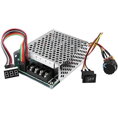 DC Motor Speed Controller, PWM 10-55V 12V 24V 36V 48V 60A, Stepless DC Motor Speed Controller with switch function and LED Display (1 PCS)