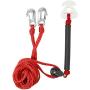 Self Centering Tow Harness for Watersports , Heavy Duty Boat Tow Harness with 2 Permanent Antirust Stainless Steel Rider &24 Feet