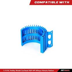 RC 540 550 Motor heatsink Without Fan Side Vented Alloy Aluminum Heat Sink Cooling for 1/10 RC Truck/Boat HSP HPI Wltoys Himoto Redcat 1Pcs(Blue)