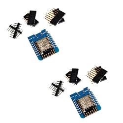 Mini D1 WiFi Based on ESP-12F ESP8266 Module ModeMcu Development Board Compatible Arduino, Pack of 2