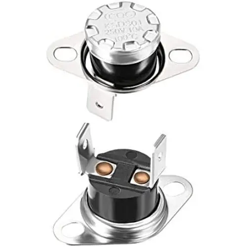 uxcell KSD301 Thermostat 100°C/212°F 10A N.C Adjust Snap Disc Temperature Switch for Microwave,Oven,Coffee Maker 2pcs