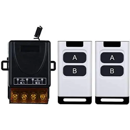 Interrupteur RF sans fil 12V-48V 24V à télécommande, relais 30A pour éclairage, pompes, systèmes de sécurité, etc. avec 2 PCS émetteur (Blanc) Interrupteur RF sans fil 12V-48V 24V à télécommande, relais 30A pour éclairage, pompes, systèmes de sécurité, etc. avec 2 PCS émetteur (Blanc)