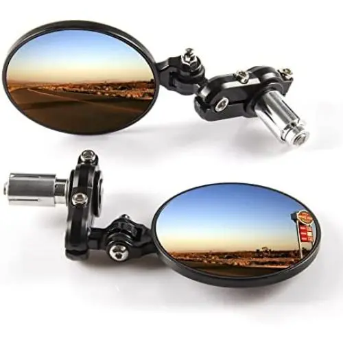 SINGARO Motorcycle Mirror, Motorcycle Universal with 7/8 Handlebar Stem End Mirror, Rotatable and Adjustable Angle, Motorcycle Exterior Accessories – Round SINGARO Motorcycle Mirror, Motorcycle Universal with 7/8 Handlebar Stem End Mirror, Rotatable and Adjustable Angle, Motorcycle Exterior Accessories – Round
