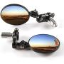 SINGARO Motorcycle Mirror, Motorcycle Universal with 7/8 Handlebar Stem End Mirror, Rotatable and Adjustable Angle, Motorcycle Exterior Accessories – Round