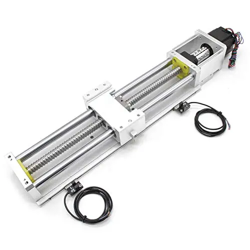 Electric Linear Stage Actuator Travel Length 300mm Ballscrew 1605 Double Optical Axis Linear Rail Guide Slide Stage C7 with Nema23 Motor for DIY CNC Router Controller