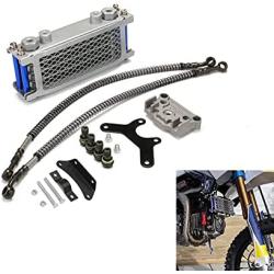 Dirt Pit Bike Oil Cooler Cooling Radiator Engine Kit Universal For 125 140cc Motorcycle - Blue