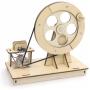 Timmys Toy Bin STEM Project - Wood Electric Generator Toy Hand Crank Motor kit - Generate Electricity to Power Light Source! Great for Kids and Teens to Learn About Electricity