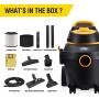 Shop-Vac 4 Gallon 5.5 Peak HP Wet/Dry Utility Vacuum with SVX2 Motor Technology, 3 in 1 Function Portable Shop Vacuum with Cart, Attachments, 5914000