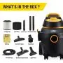 Shop-Vac 4 Gallon 5.5 Peak HP Wet/Dry Utility Vacuum with SVX2 Motor Technology, 3 in 1 Function Portable Shop Vacuum with Cart, Attachments, 5914000