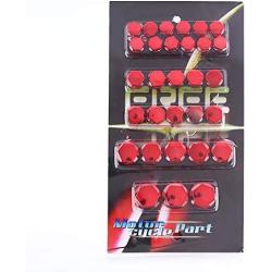 Anauto 30Pcs Motorcycle Motorbike Screw Nut Bolt Cap Cover Decoration for Yamaha for Kawasaki for Honda(Red)