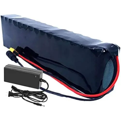 Jieoto 36V 10000mAh 10S 3P Electric Bicycles Lithium Battery Electric Scooters Rechargeable Li-Ion Battery with BMS and Charger Ebike Batteries Pack Fits for 350W 250W 200W Motor