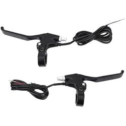 1 Pair Bicycle Brake Lever Universal Aluminum Alloy 4 Finger Bike Brake Levers 2 Wires Left & Right Brake Handles for Electric Bike