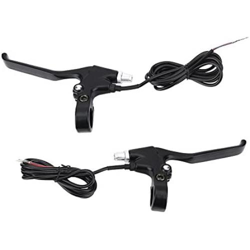 1 Pair Bicycle Brake Lever Universal Aluminum Alloy 4 Finger Bike Brake Levers 2 Wires Left & Right Brake Handles for Electric Bike