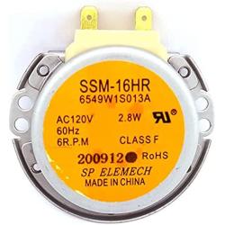 New OEM Produced 6549W1S013A (=6549W1S013K) for LG Microwave Turntable Motor by OEM Mania Replacement Part - SSM-16HR, 120V, 6 RPM, 2.8W, Plastic 3/8