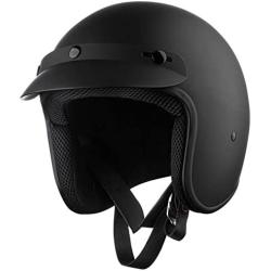 CARTMAN 3/4 Open Face Motorcycle Helmet, DOT Approved, Retro Half Casco Fit Men Women ATV Moped Scooter Cruiser, Matte Black
