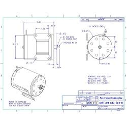AmpFlow G43-500-M Brushed Electric Motor, 150W, 12V, 24V or 36 Volts DC, 3300 RPM
