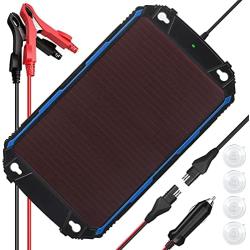 Waterproof 5W 12V Solar Battery Charger & Maintainer Pro - Built-in Intelligent MPPT Charge Controller - 12 Volt Solar Panel Trickle Charging Kit for Car Automotive Boat Marine Motorcycle RV Trailer