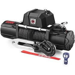 ZEAK 12000 lb Electric Truck Winch DC Synthetic Rope, Waterproof Off Road, for Truck SUV, with Wireless Remote