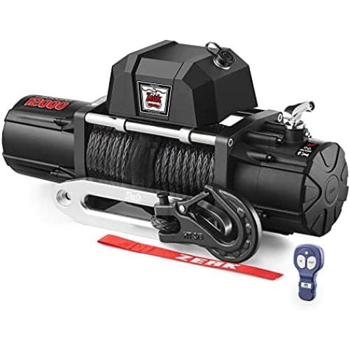 ZEAK 12000 lb Electric Truck Winch DC Synthetic Rope, Waterproof Off Road, for Truck SUV, with Wireless Remote