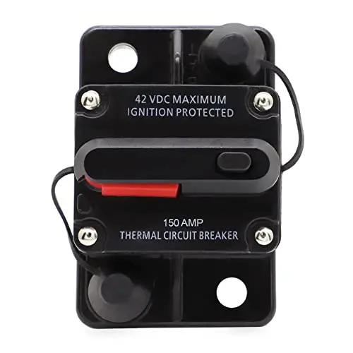 Disjoncteur 150A pour Inversor avec Fusible Manuel - Réinitialisation Manuelle pour Moteurs Électriques Marins, Bateau, ATV, DC 12V -42V Protection Contre Surcharge Courant (150A) Disjoncteur 150A pour Inversor avec Fusible Manuel - Réinitialisation Manuelle pour Moteurs Électriques Marins, Bateau, ATV, DC 12V -42V Protection Contre Surcharge Courant (150A)