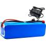 Wnicek 36V Ebike Battery 12AH 10S 4P Electric Bike Lithium-ion Battery Pack with 42V Charger for 500W 350W 250W 100W Motor with BMS and T Plug