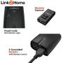 Link2Home Outdoor Weatherproof Wireless Remote Control Double Outlets, 100 ft range, Pre-programmed. Switch ON/OFF Holiday Decorations, Christmas Lights and Sprinklers. Black (1 Outlet, 1 Remote)
