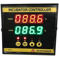 Industrial Digital Temp and Humidity Controller (Fan, Motor, Sprinkler) with External Humi-Temp Transmitter (Model: AI-RHTC) for Poultry, Incubators, Egg-Shelf, Agriculture, Pharma by INSTRUKART