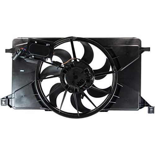 APDTY BV6Z8C607K Radiator Cooling Fan Assembly (Includes Fan Control Module, Electric Motor, Shroud) Replaces RF396, RF276, BV6Z8C607K