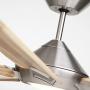 Dorian Eco 60 Inch Ceiling Fan with Light | Dimmable LED Fixture with Premium DC Motor | 6-Speed Wall Control with Natural Solid Wood Blades with and Downrod Mount, Brushed Steel