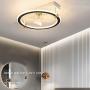 CATA-MEDICA Low Profile Fan Light 55W 3-Color Lighting Mode Smart Chandelier Flush Mount Copper Motor Ceiling Fans with Lights Victorian Acrylic Lampshade Low Profile Quiet Fan