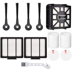 Replacement Parts For Shark IQ R101AE (RV1001AE), IQ R101 (RV1001) Robot Vacuum, Accessories Part 2 HEPA Filters, 4 Side Brushes, 2 Filters & 2 Base Pre-Motor Foam & Felt Filters, 1 Cleaning Tool