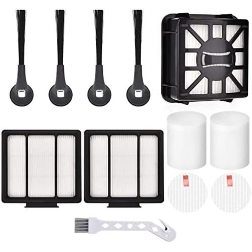 Replacement Parts For Shark IQ R101AE (RV1001AE), IQ R101 (RV1001) Robot Vacuum, Accessories Part 2 HEPA Filters, 4 Side Brushes, 2 Filters & 2 Base Pre-Motor Foam & Felt Filters, 1 Cleaning Tool