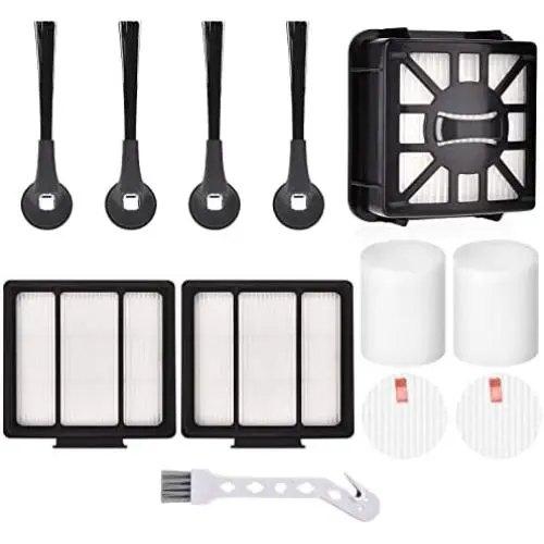 Replacement Parts For Shark IQ R101AE (RV1001AE), IQ R101 (RV1001) Robot Vacuum, Accessories Part 2 HEPA Filters, 4 Side Brushes, 2 Filters & 2 Base Pre-Motor Foam & Felt Filters, 1 Cleaning Tool