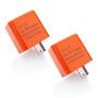 12V Speed Adjustable 2 Pin LED Electronic Flasher Relay for Motorcycle Turn Signal Direct Replacement Universal Hazard Warn Hyper Flash Relay (Orange,2pcs)