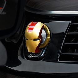 CARCC Car Engine Start Stop Button Cover,Push Ignition Start Button Ring Car Interior Protective Switch Button Cover Universal Anti Scratch Decorative Stickers (Gold)